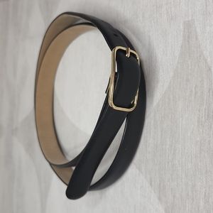 Babaton Thin Black Leather Belts Gold Buckle L 32-36"